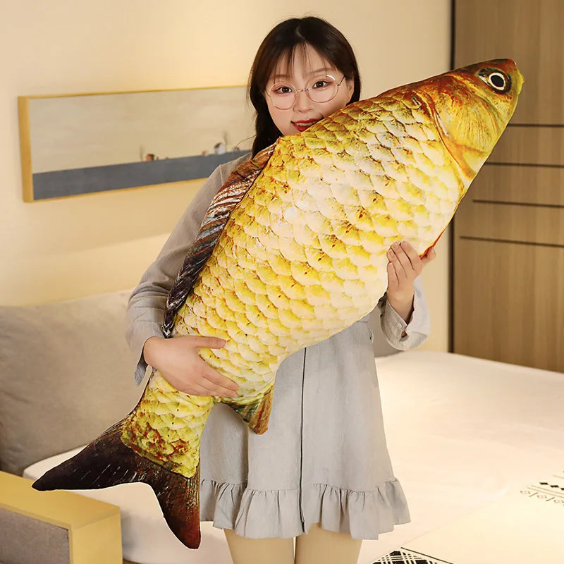 30-80cm 3D Simulation Gold Fish Plush Toys Stuffed Soft Animal Carp Plush Pillow Creative Sofa Pillow Cushion Gift