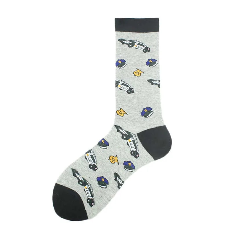 Happy Design Funny Socks Men Unisex Sheep Beer Dinosaur Pattern Sokken Divertidos Jacquard Calcetines Unisex Hip Hop Skateboard