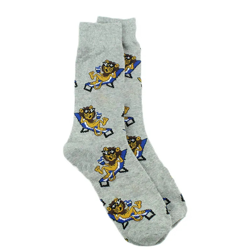 Animal Pug Elephant Lionu Funny Socks Men Chili Hamburg Pizza Crew Socks Harajuk Novelty Gift Sokken Unisex Skateboard Socks