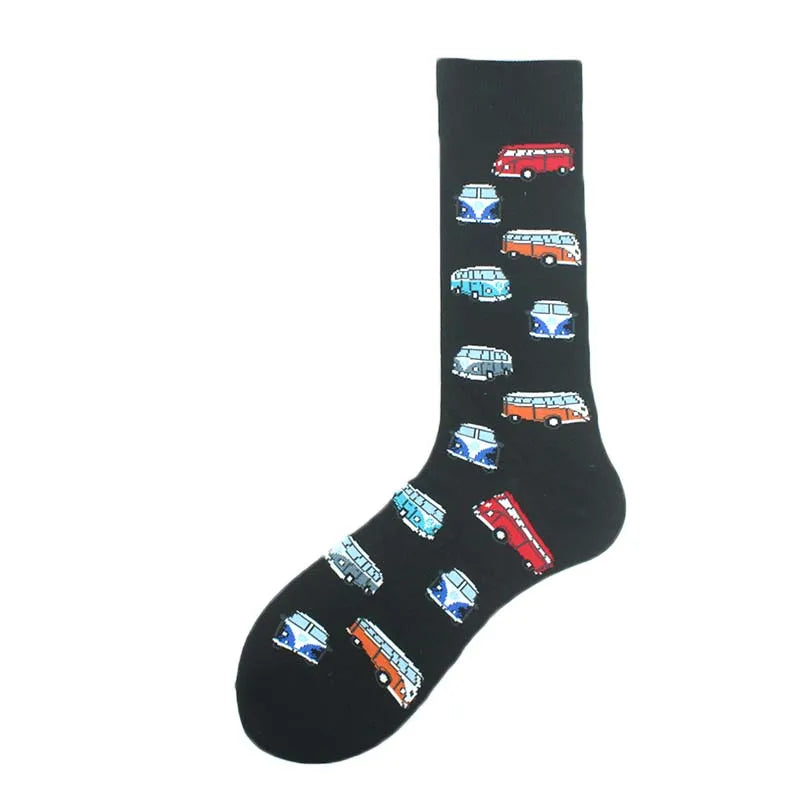 Happy Design Funny Socks Men Unisex Sheep Beer Dinosaur Pattern Sokken Divertidos Jacquard Calcetines Unisex Hip Hop Skateboard