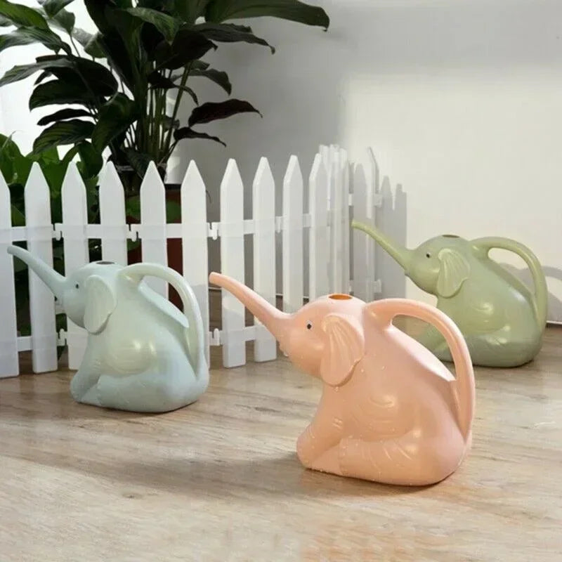 Cute Plastic Elephant Shape Watering Pot Can Plant Outdoor Irrigation Gardening Tools Equipment Garden Supplies Home Accessories