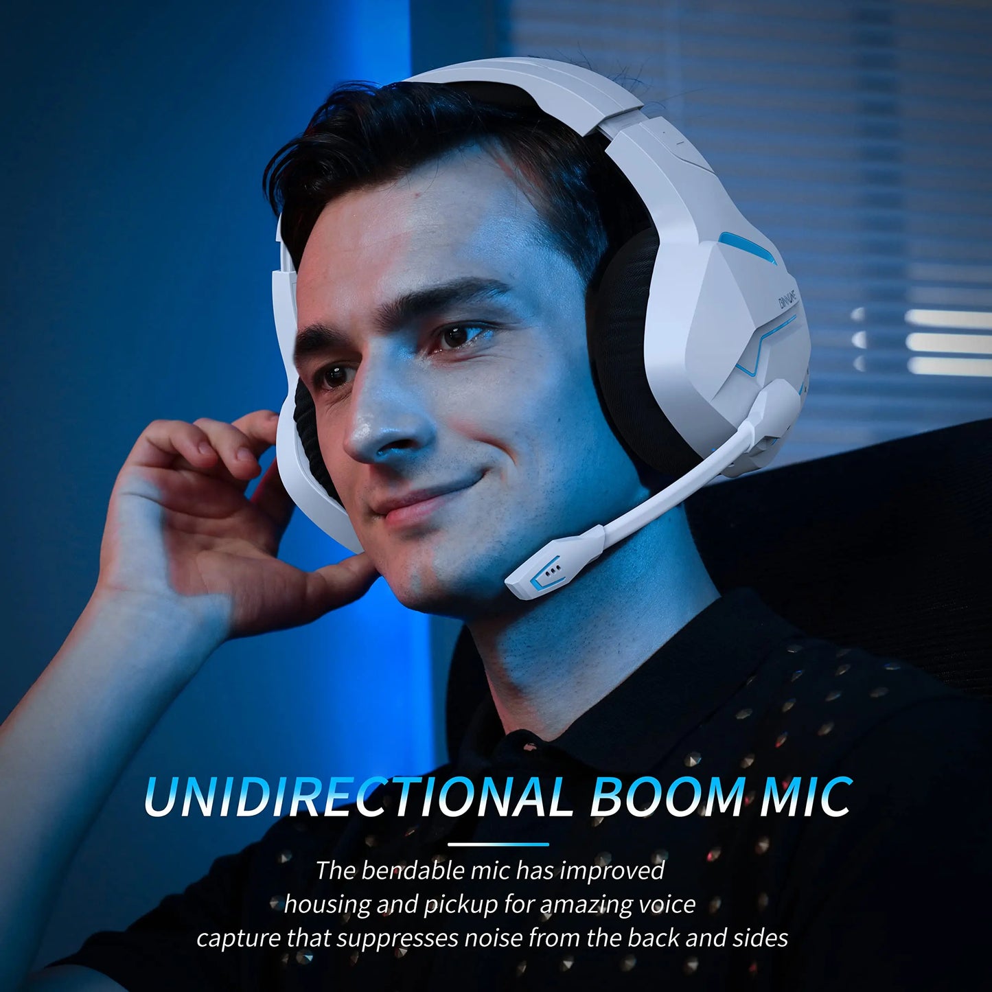 BINNUNE BW01 Wireless Gaming Headset for PC PS4 PS5 Playstation 4 5, 2.4G Wireless Bluetooth USB Gamer Headphones with Mic