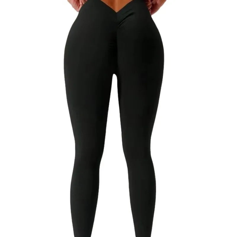 Women Leopard V Waist Leggings Semaless Slim Leggings Stretch High Waist Hip Liftting Sexy Yoga Tights Gym Running Sports Pants