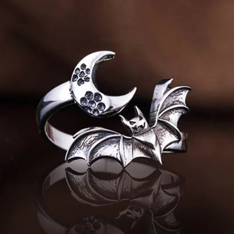 Huitan Cute Mouse Shape Open Ring for Women Antique Silver Color Modern Fashion Girls Finger Accessories Hip Hop Party Jewelry