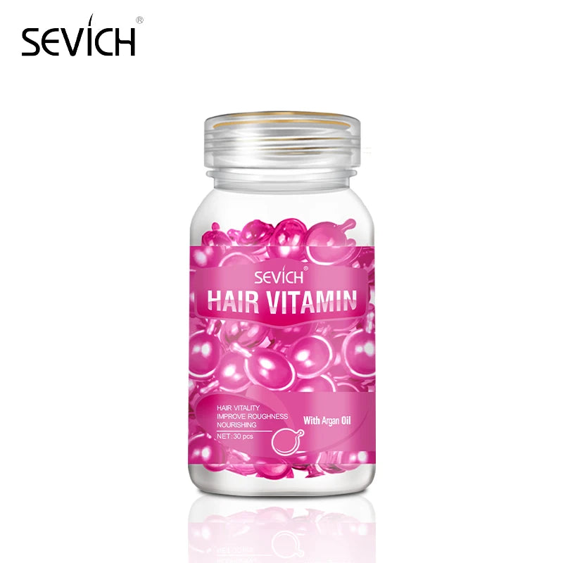 30Pcs Anti Hair Loss Hair Vitamin Capsule Oil Keratin Complex Oil Smooth Silky Hair Serum Hair Mask Repair Frizz Damaged Sevich