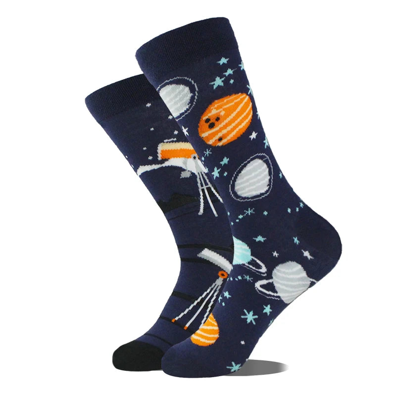 AB Happy Cotton Funny Socks Men Beer Panda Duck Crazy Design Sokken Unisex Novelty Plant Piano Crew Skateboard Calcetines Hombre