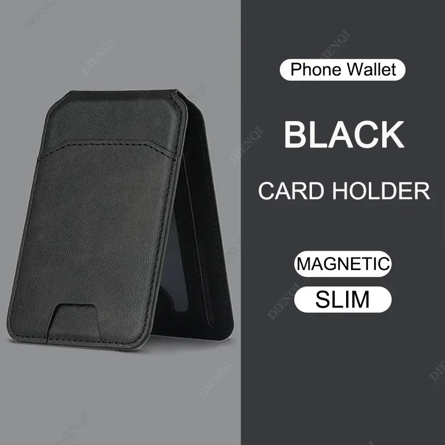 Magsafe Card Wallet Phone Stand PU Leather Magnetic Card Holder Phone Cases Bracket Stand with Kickstand for IPhone 13/14/15/16