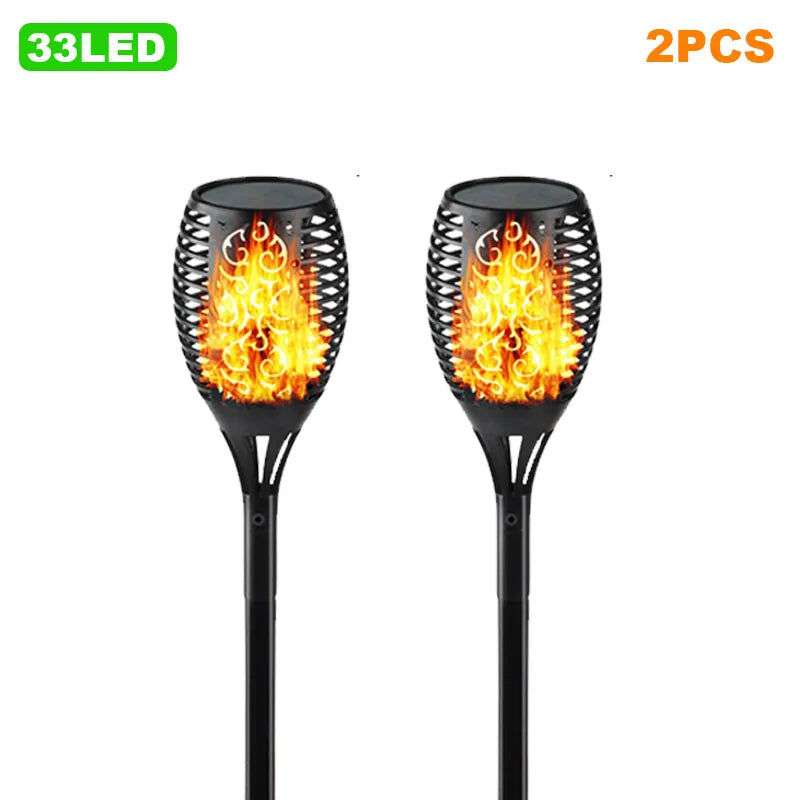 12/33/96 LED Solar Torch Light Lawn Garden Plug in Light Outdoor Courtyard Waterproof Induction Decoration Landscape Flame Light