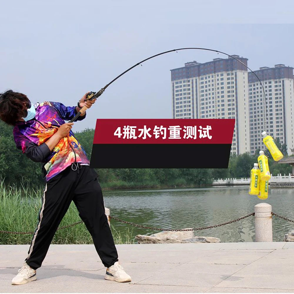 Telescopic Lure Rod 1.5M 1.8M 2.1M 2.4M Carbon Spinning Rod Baitcasting Fishing Pole 8g-25g Wooden Handle Casting Fishing Tackle