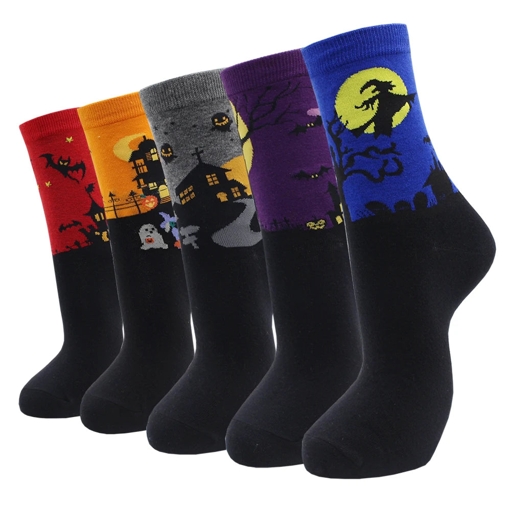 5 Pairs New Fashion Colorful Harajuku Korean Kawaii Cute Women Socks Cat Dog Owl Stripe Avocado Girl Cotton Cartoon Socks