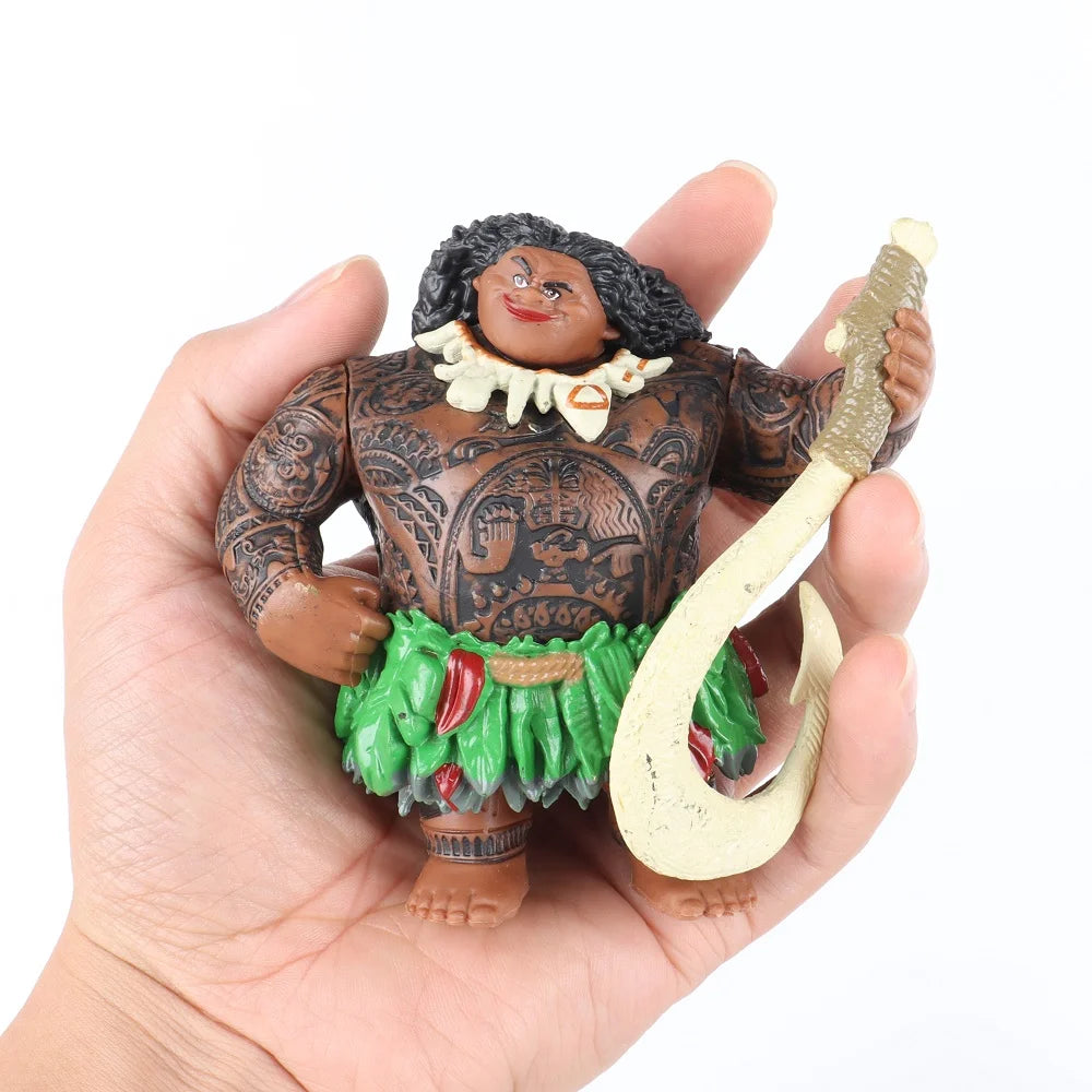 6/10Pcs Set Disney Movie Moana Figure Dolls Set Demigod Maui Moana Waialiki Heihei Action Figure Model Kids birthday Gift
