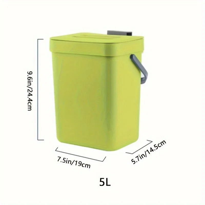 Food Waste Basket Bin for Kitchen, Small Countertop Compost Bin with Lid,Odor-Free Food Scrap Container,Wall Mounted Garbage Can