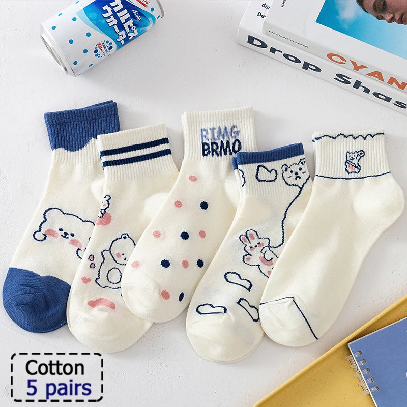 5/10 Pair New Striped Casual Breathable Socks High Quality Harajuku Retro Socks Men/Women Cotton Socks