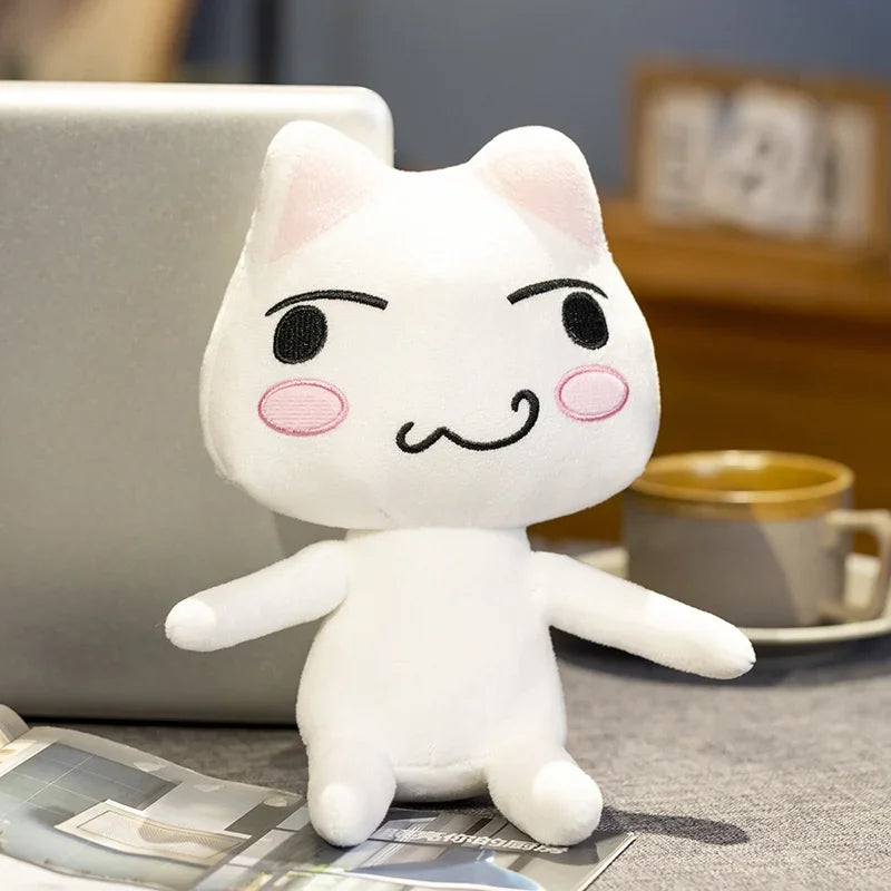 New Toro Inoue Cat Plush Anime Game Doll Stuffed Kittens Plushie Cartoon Couple Black and White Cats Decor Gift Toys for Kids