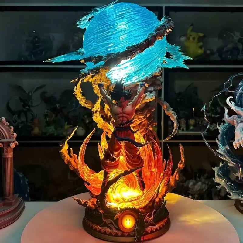 New 23cm Dragon Ball Anime Figure Son Goku Super Genki Bomb Luminous Figures Dbz Gk Figurine Pvc Statue Model Collectible Gifts