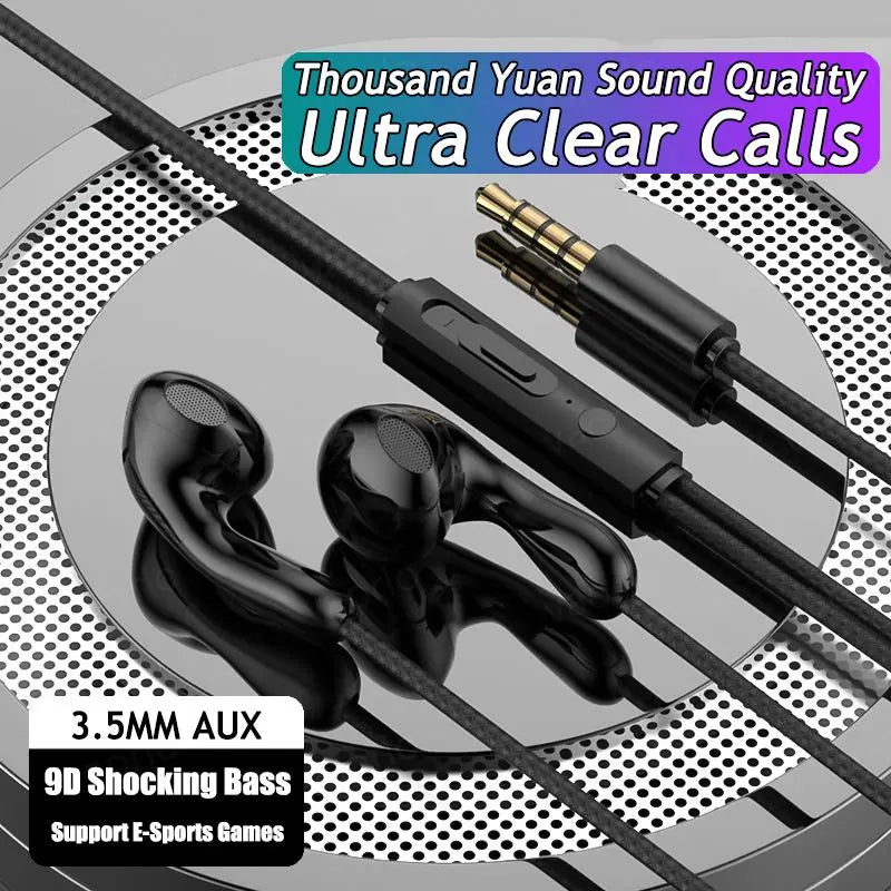 9D HIFI Heavy Bass Waterdrop Style Wired Earphones 3.5MM AUX/Type-C Digital Chip Headsets For Samsung Xiaomi Android Tablet PC