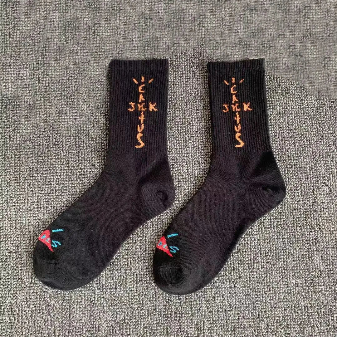 Mid Tube Cotton Socks for Sports Skateboarding with Unique Ghost Face Role-playing Design colour socks