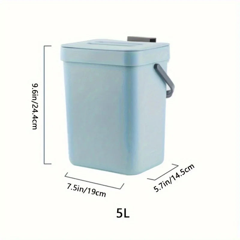 Food Waste Basket Bin for Kitchen, Small Countertop Compost Bin with Lid,Odor-Free Food Scrap Container,Wall Mounted Garbage Can