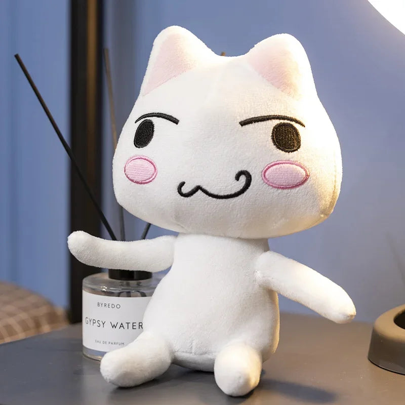 New Toro Inoue Cat Plush Anime Game Doll Stuffed Kittens Plushie Cartoon Couple Black and White Cats Decor Gift Toys for Kids