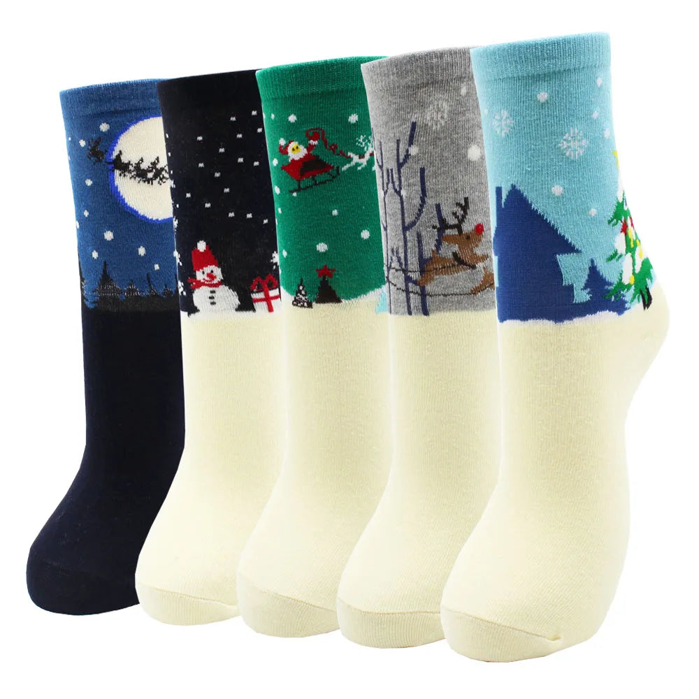 5 Pairs New Fashion Colorful Harajuku Korean Kawaii Cute Women Socks Cat Dog Owl Stripe Avocado Girl Cotton Cartoon Socks
