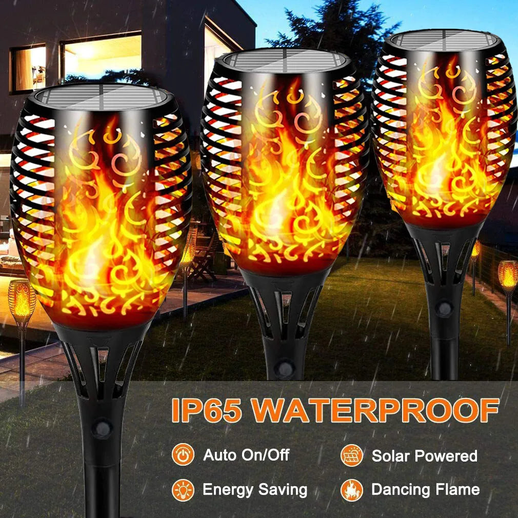 12/33/96 LED Solar Torch Light Lawn Garden Plug in Light Outdoor Courtyard Waterproof Induction Decoration Landscape Flame Light