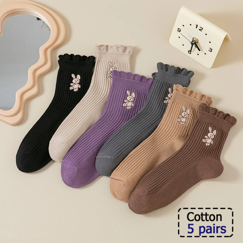 5/10 Pair New Striped Casual Breathable Socks High Quality Harajuku Retro Socks Men/Women Cotton Socks