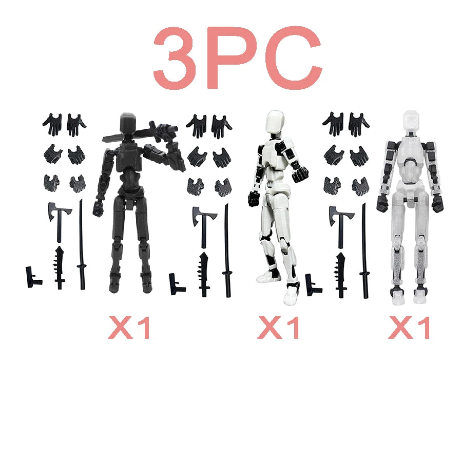3PCS-Lucky Puppets 13 Doll,Multiple Styling Combinations Robot Model,Cheap Holiday Gift,Cool Robot Doll Desktop Decoration