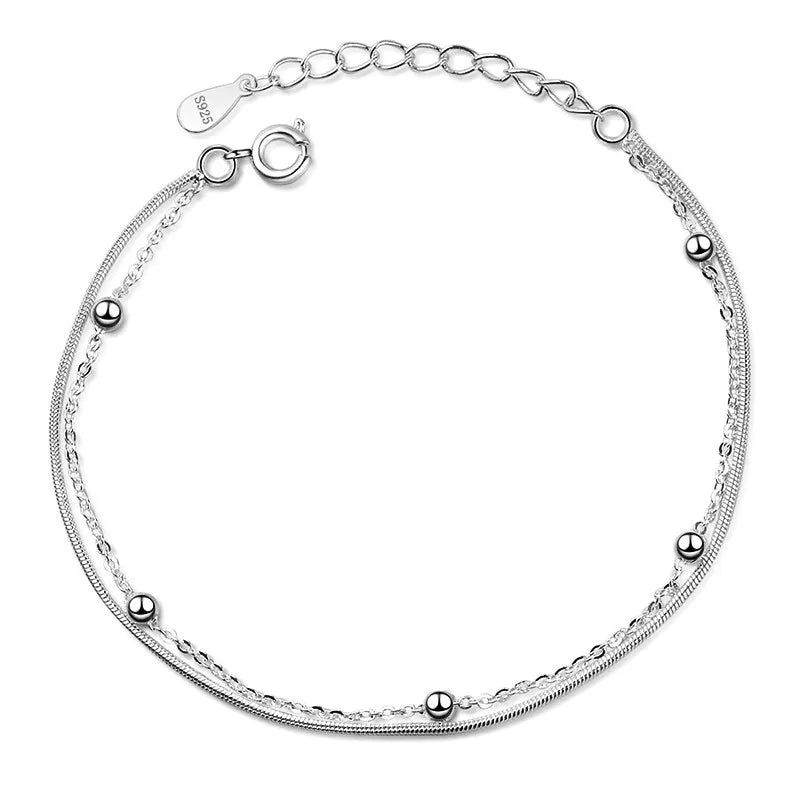 VENTFILLE 925 Sterling Silver Diamond-Studded Butterfly Bracelet Women's Fashion Temperament Flower Adjustable Bracelet