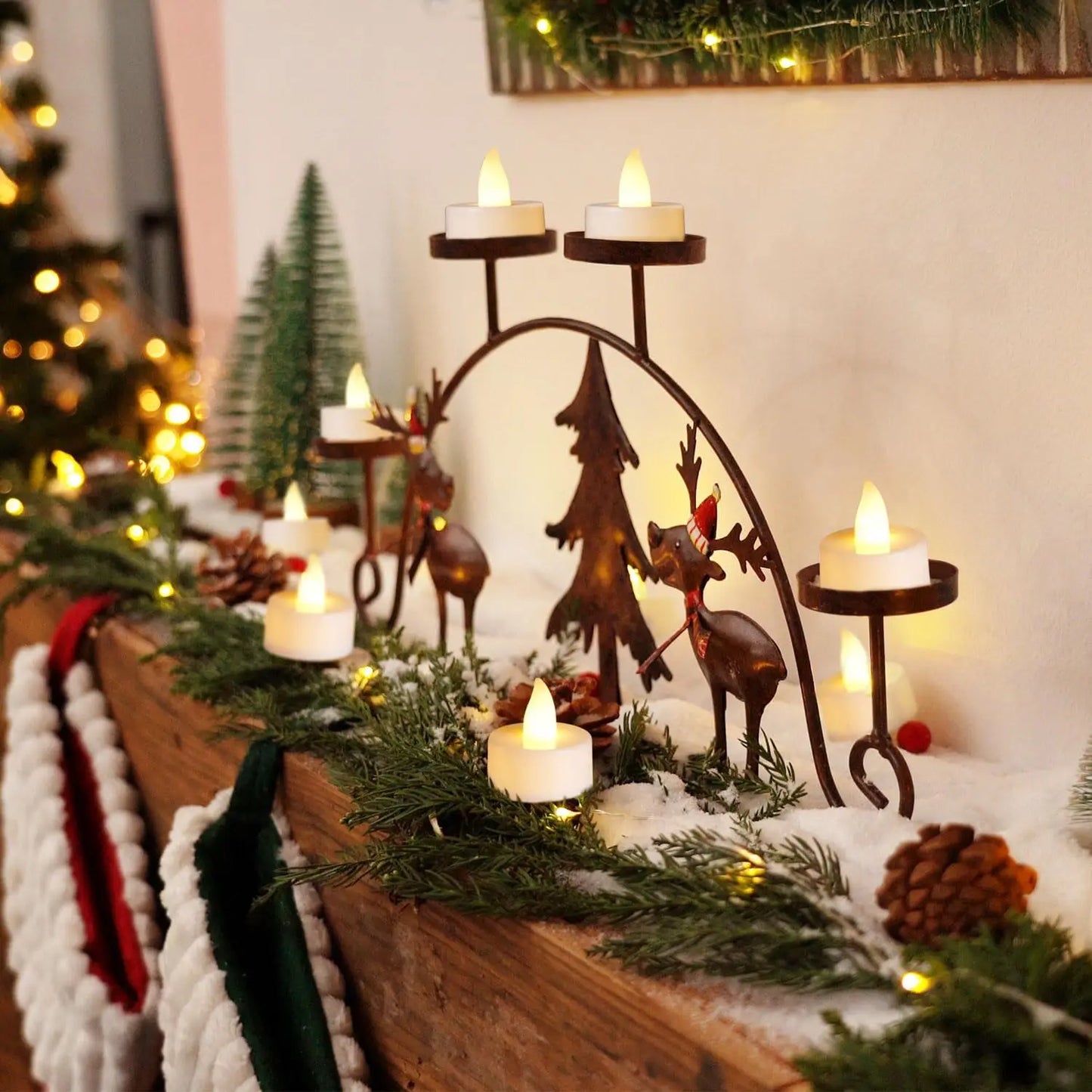 6-96Pcs Flameless LED Candle Creative wishing Led Tea Light Warm White Flameless Candle Halloween Christmas Decor Candle Light