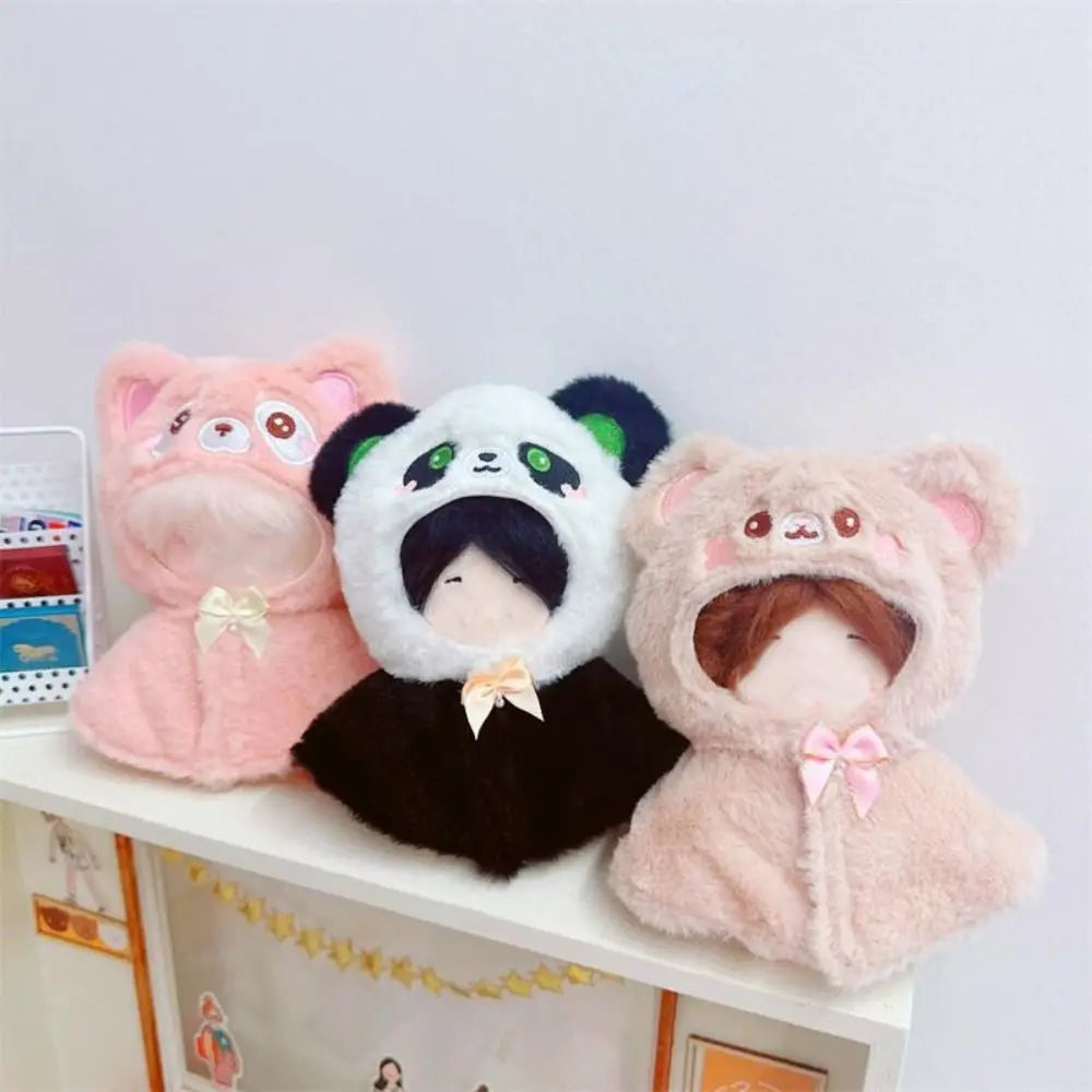10CM Doll Plush Cloak Gift Toys Accessories Cotton Stuffed Dolls Doll Clothes Plush Outfit Replaceable Cartoon Animal Shawl
