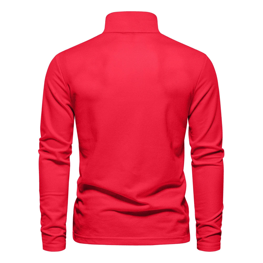 AIOPESON Deer Embroidery Men's Polo Shirts Solid Color Long Sleeve Polo Shirts for Men New Spring Social Business Polos Male
