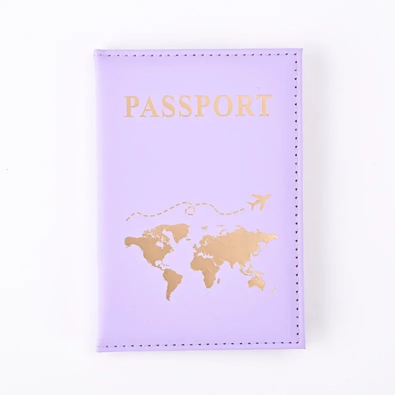Fashion Women Travel Passport Cover Holder Case ID Credit Card Holder Travel Accessories Map Passports Wallet Ticket Protective