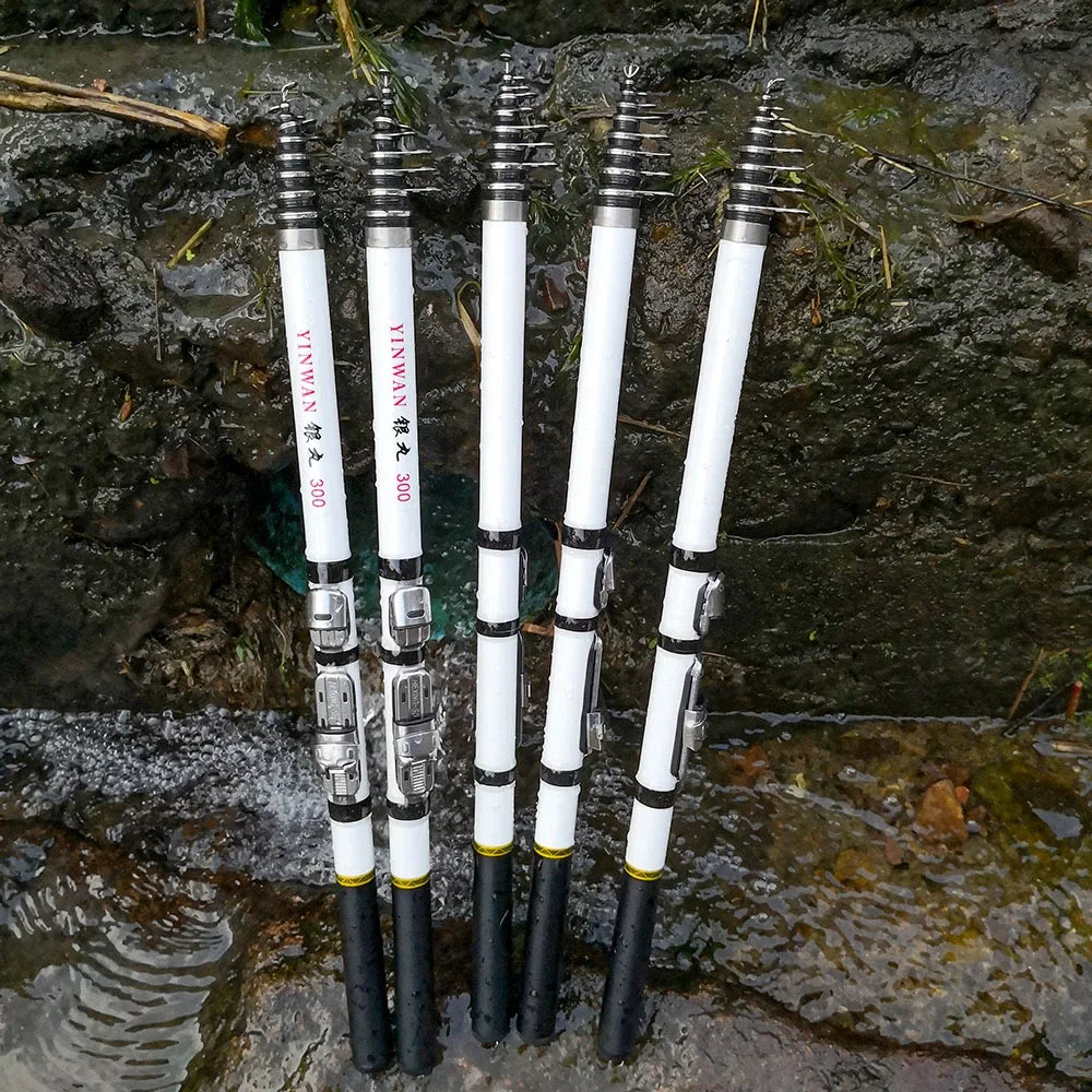 JOSBY Carbon Fiber Spinning Fishing Rod Telescopic Mini Pole 3M 2.7M 2.4M 2.1M 1.8M 1.5M Fish Gear Tackle High Quality