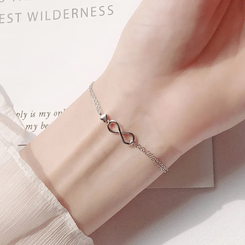 VENTFILLE 925 Sterling Silver Diamond-Studded Butterfly Bracelet Women's Fashion Temperament Flower Adjustable Bracelet