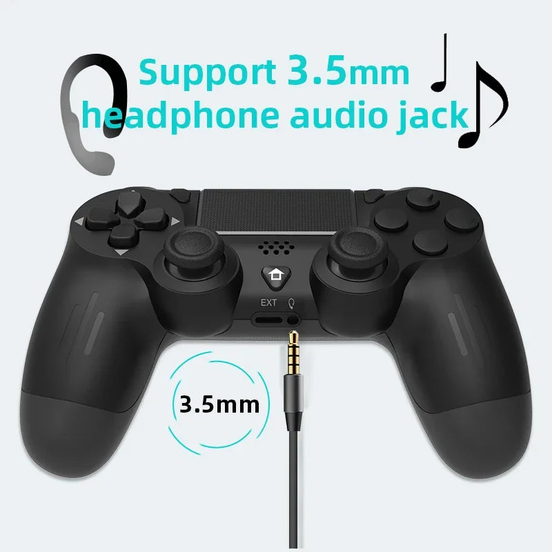 Bluetooth-Compatible Game Controller for PS4/Slim/Pro Wireless Gamepad For PC Dual Vibration Joystick For IOS/Android