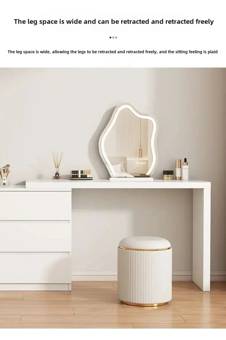 Luxury Dressing Table Drawer White Makeup Mirror Corner Desk Dresser Table Cabinet Organizers Storage Penteadeira Home Furniture