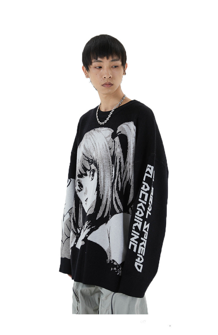 Women Hip Hop Streetwear Harajuku Sweater Vintage Japanese Style Anime Girl Knitted 2023 Cotton Pullover Sweaters Female Clothes