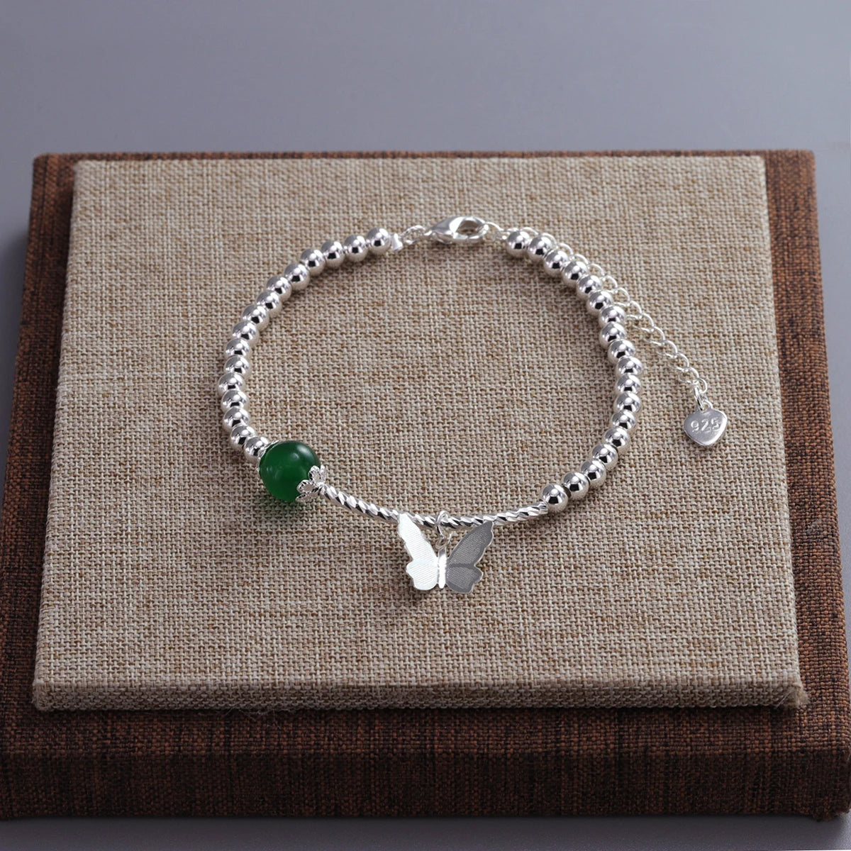 VENTFILLE 925 Sterling Silver Diamond-Studded Butterfly Bracelet Women's Fashion Temperament Flower Adjustable Bracelet