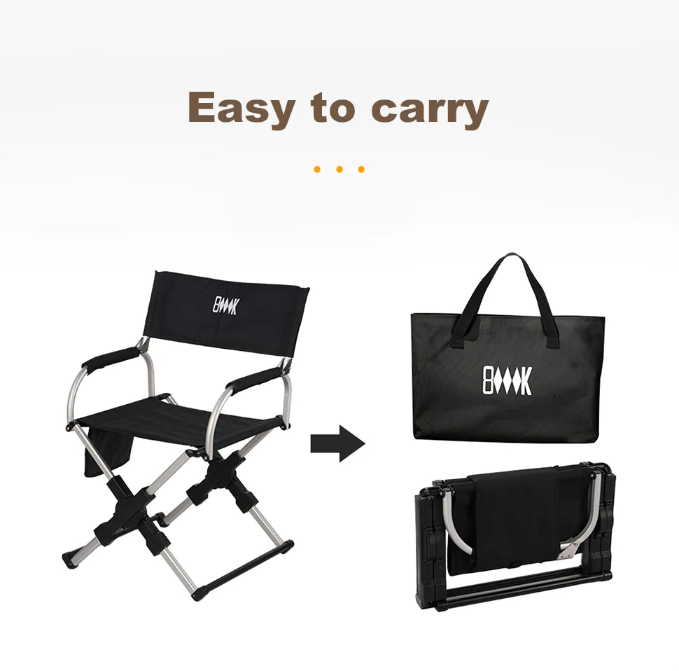 Outdoor Foldable Director's Chair Camping Beach Fishing Chair Aluminum Alloy Travel Hiking Picnic Seat Travel Furniture