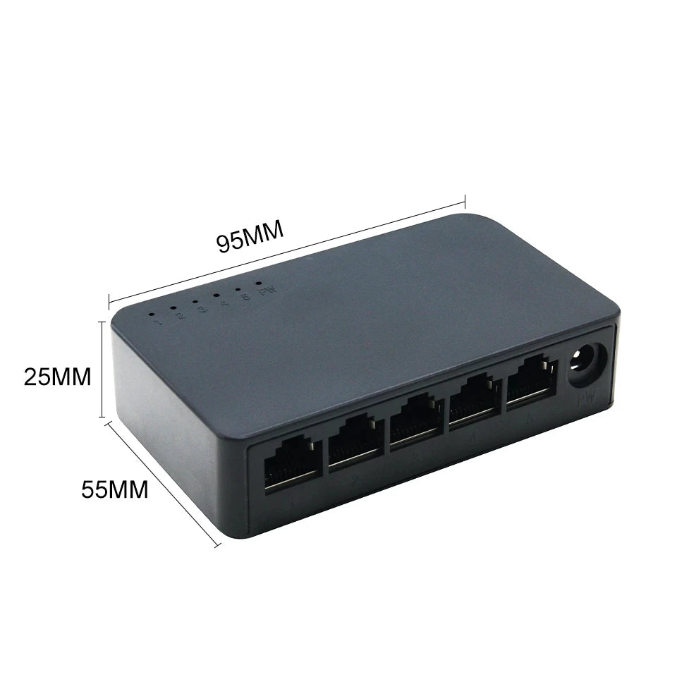 Network Switch Mini 5Ports Switch Ethernet 1000Mbps/100Mbps Gigabit High Performance Smart Switcher RJ45 Hub Internet Injector
