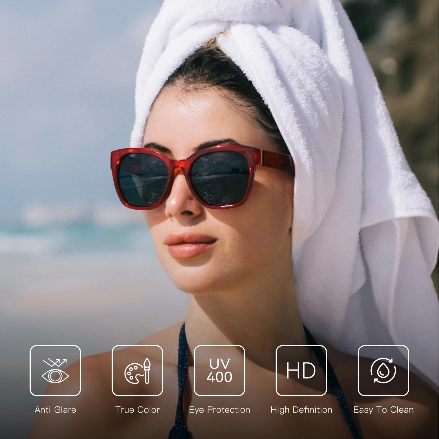 ZENOTTIC Original Thick Butterfly Frame Polarized Sunglasses for Women Chunky Uv400 Protection Shade Sun Glasses