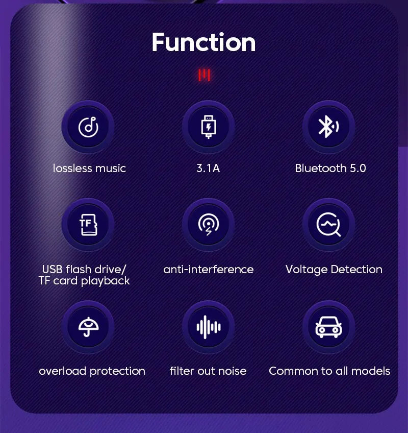 LED MP3 Car Bluetooth FM Audio Receiver Hands-Free Bluetooth 5.0 Transmitter 2.1A 3.1A QC3.0 PD Type C Dual USB Car kit Charger