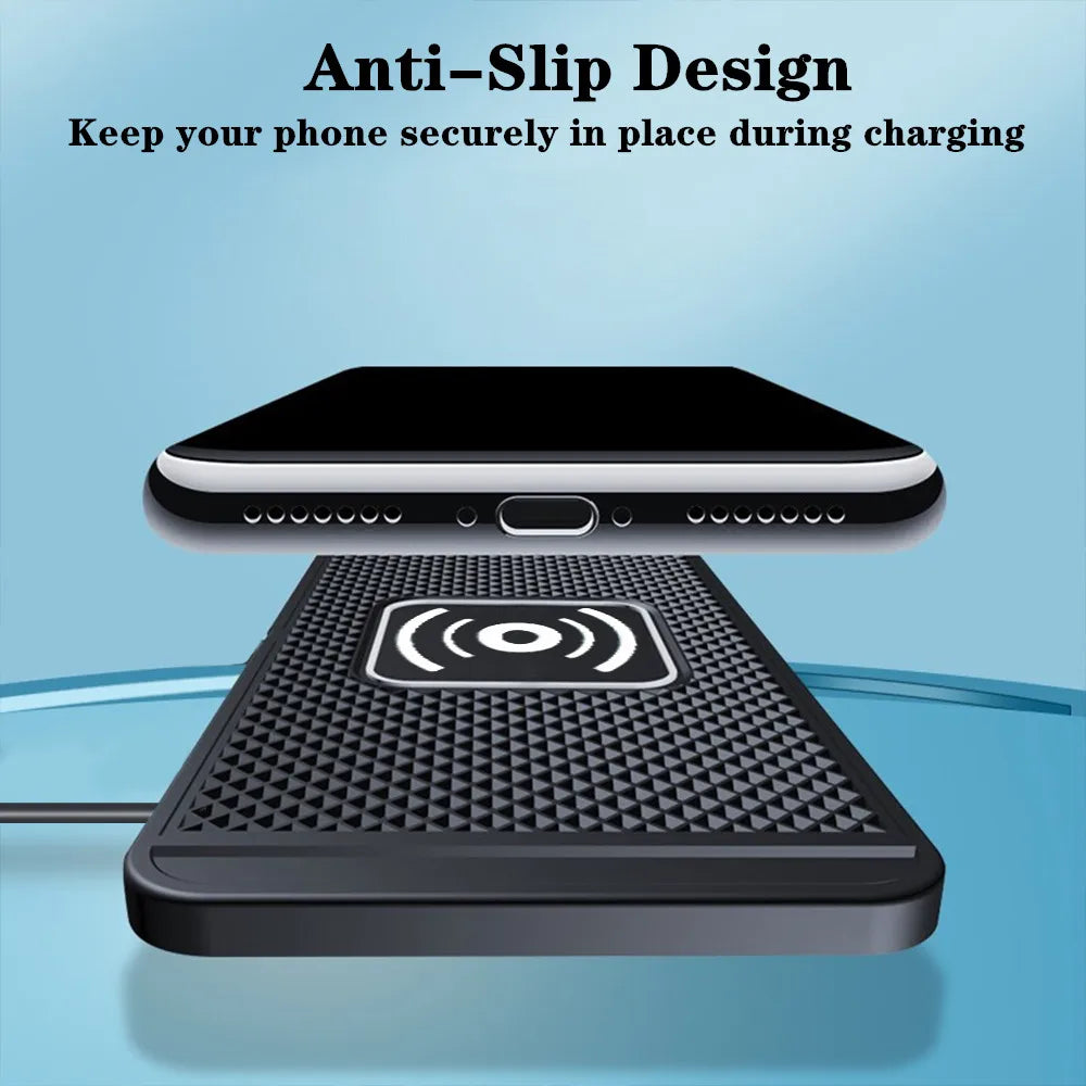 Car Wireless Charger Silicone Non Slip Pad for iPhone 15 14 13 12 Pro Max Car Wireless Charging Pad Fast Charging Station