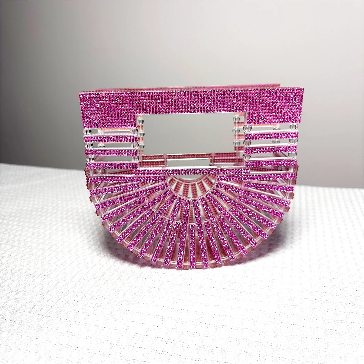 JIOMAY Half Moon Bag Rhinestone Purse Luxury Designer Handbags Clutch Evening Mini Basket Bling Tote Bag Crystal Wedding Bags