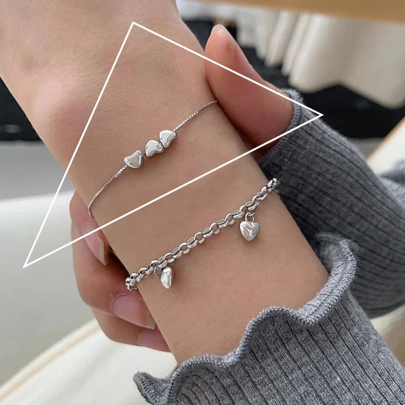 VENTFILLE 925 Sterling Silver Diamond-Studded Butterfly Bracelet Women's Fashion Temperament Flower Adjustable Bracelet