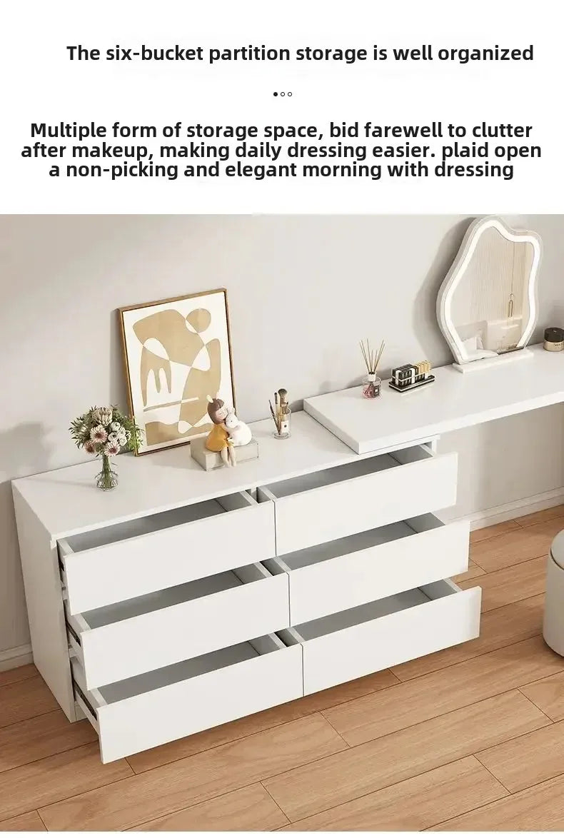 Luxury Dressing Table Drawer White Makeup Mirror Corner Desk Dresser Table Cabinet Organizers Storage Penteadeira Home Furniture