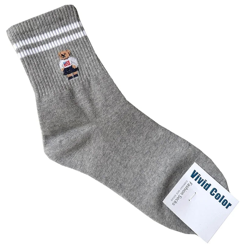 Good Quality Cartoon Elegant Lady Bear Women's Cute Socks Cotton Harajuku Style Woman Novelty Breathable Sox Christmas Gifts