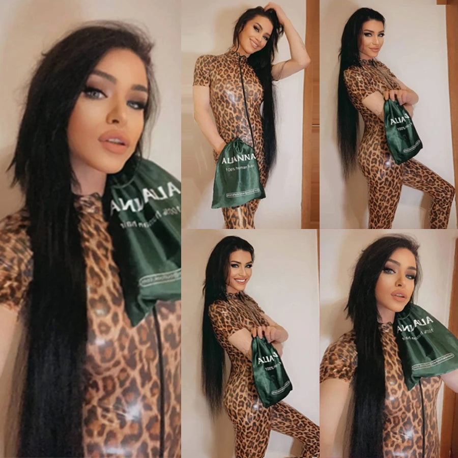 ALIANNA 26Inch Human Hair Bundles 10A Brazilian Raw Hair Weave Bundles 30 38 40 Inch Straight Human Hair Bundles Hair Extensions