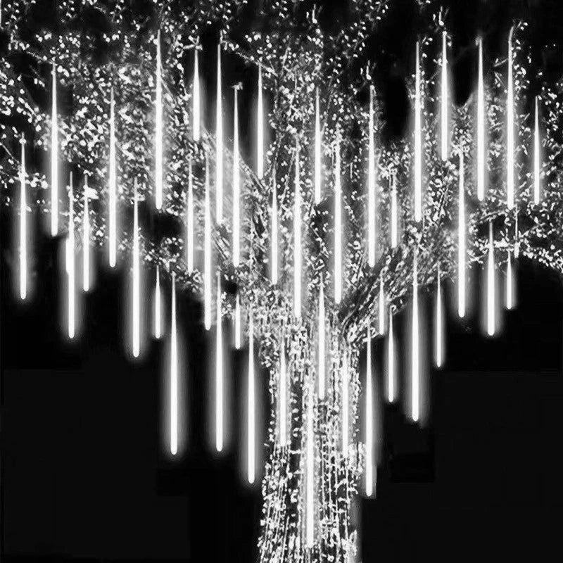 Outdoor Meteor Shower Christmas Lights 10 Tubes 192 Led Hanging String Lights for Garden Tree Holiday Party Decoation Lamp