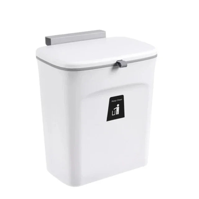 7/9L Wall Mounted Trash Can Household Galley Waste Bin Hanging Bathroom Trash Can With Lid Food Garbage Bin Kitchen Accessories